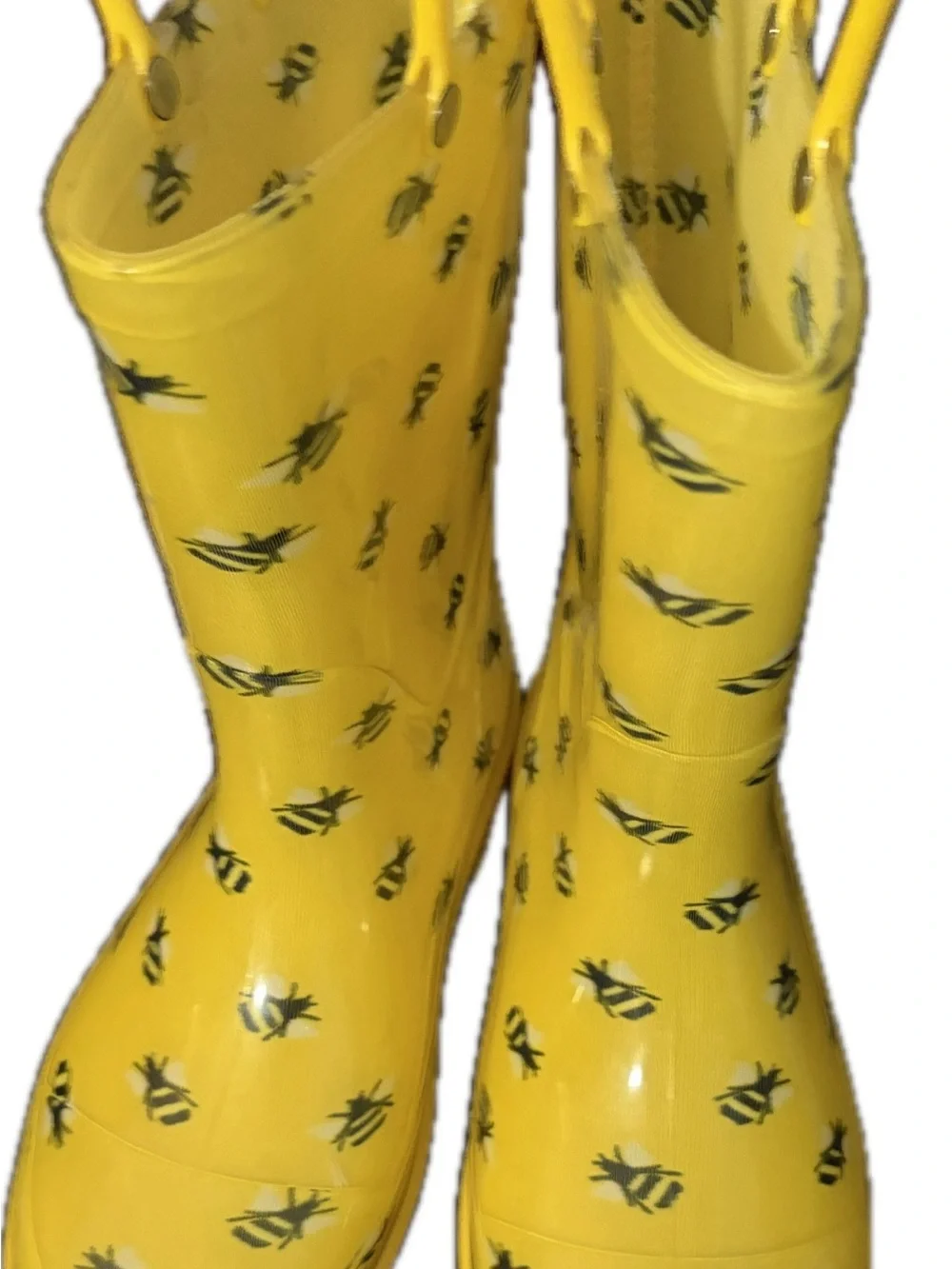 Yellow Bee Print Rain Boots
